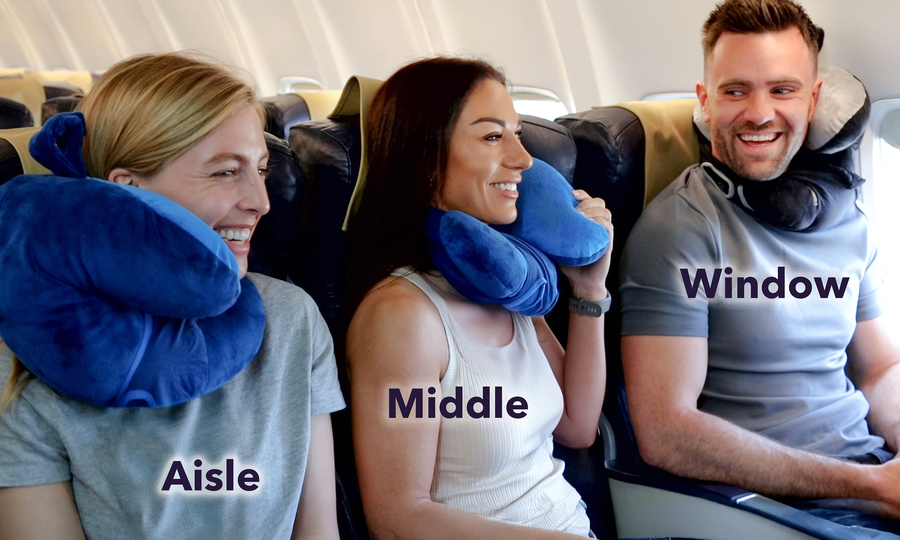 travel pillow scarf style over-the-shoulder window lean combo setup